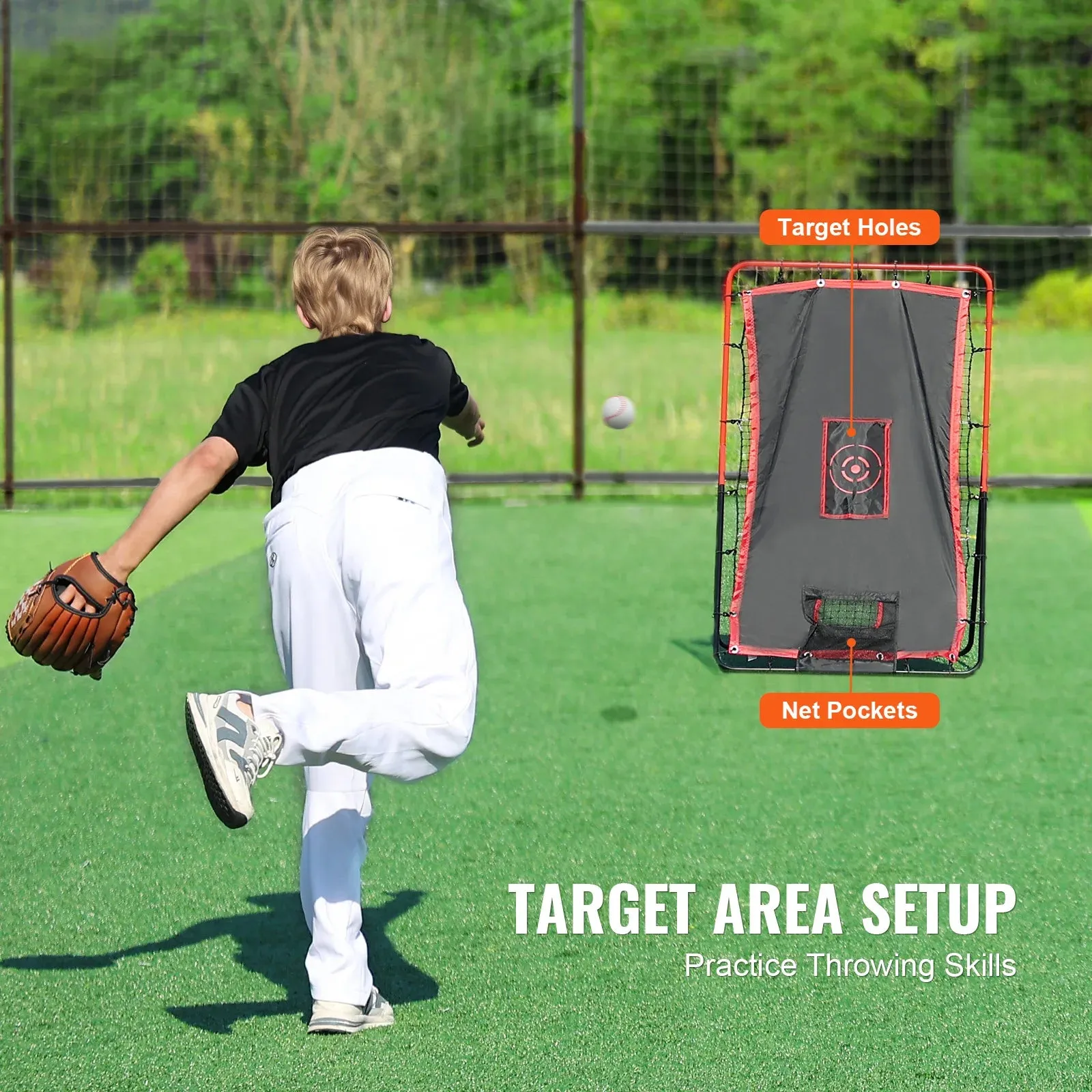 2-In-1 Baseball And Softball Rebounder Pitching Net
