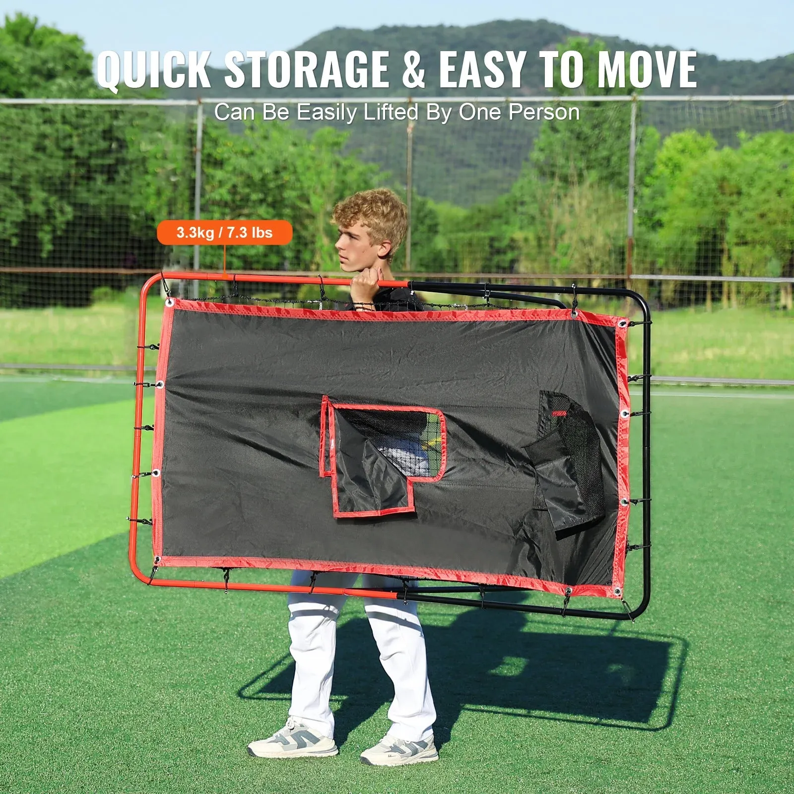 2-In-1 Baseball And Softball Rebounder Pitching Net
