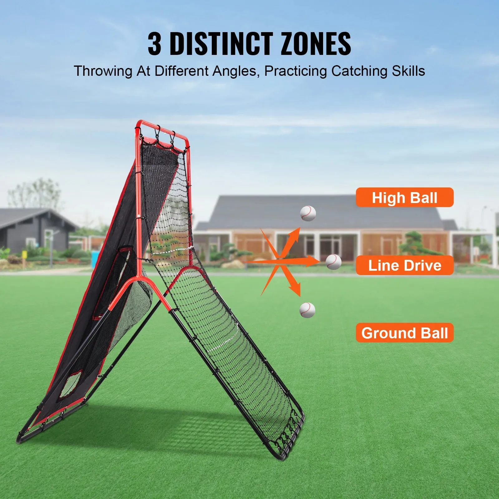 2-In-1 Baseball And Softball Rebounder Pitching Net