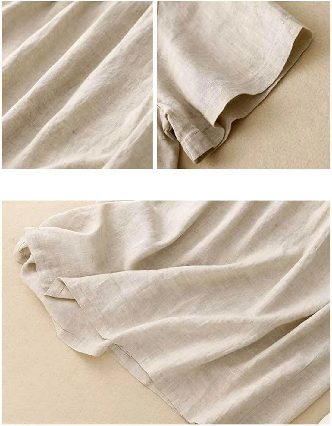 3/4 Sleeve Dresses for Women 2025 Vacation Cotton Linen Maxi Button Sundress Plus Size A Line Dress Trendy Maxi Dress
