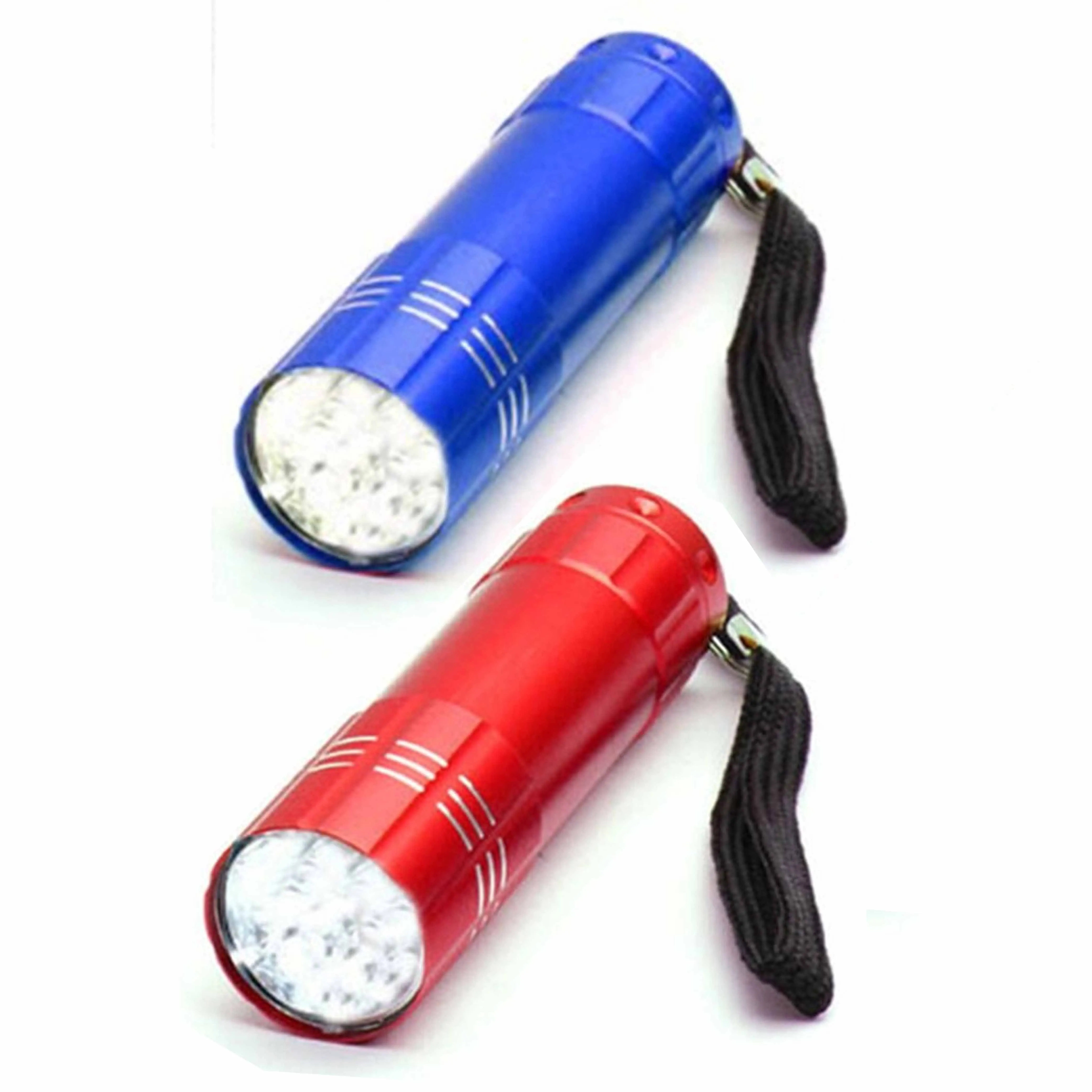 4 Pk Portable Flashlights Super Bright 9 LED Heavy Duty Flash Light Torch Lamp