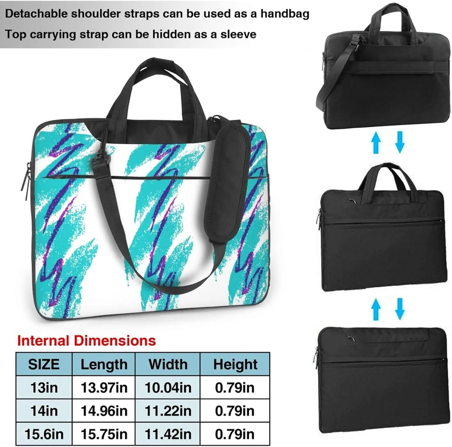 90's Cup Design Print Work Casual Office Laptop Shoulder Messenger Bag 13 inch 14 inch 15.6 inch