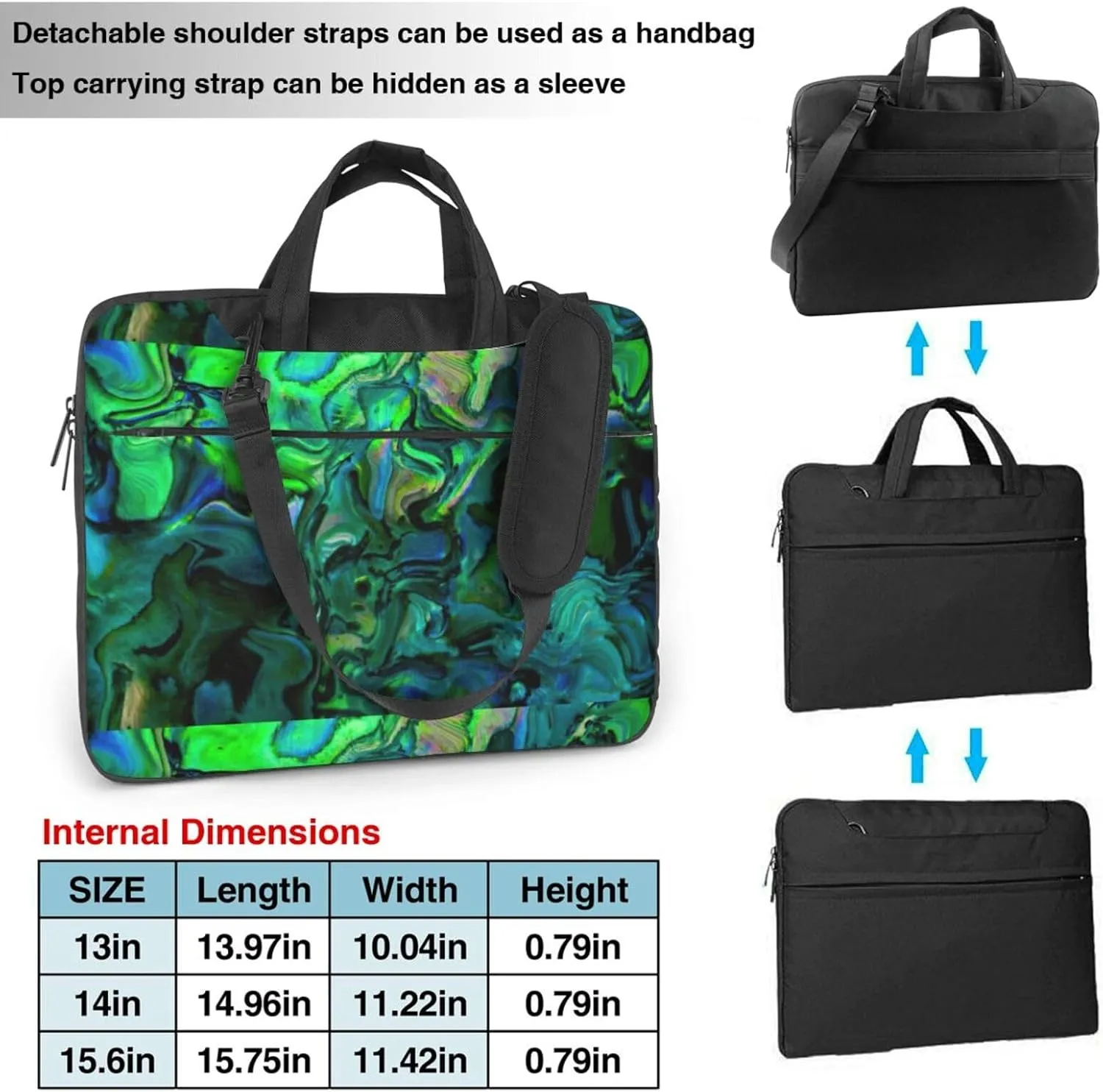 Abalone nacre Print Work Casual Office Laptop Shoulder Messenger Bag 13 inch 14 inch 15.6 inch