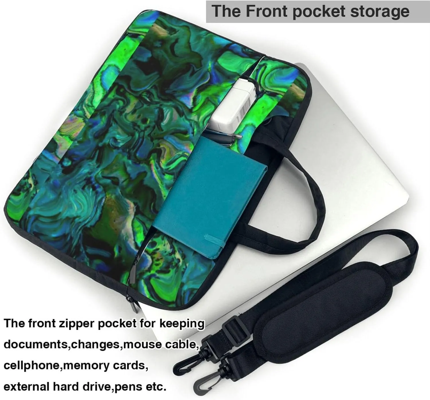 Abalone nacre Print Work Casual Office Laptop Shoulder Messenger Bag 13 inch 14 inch 15.6 inch