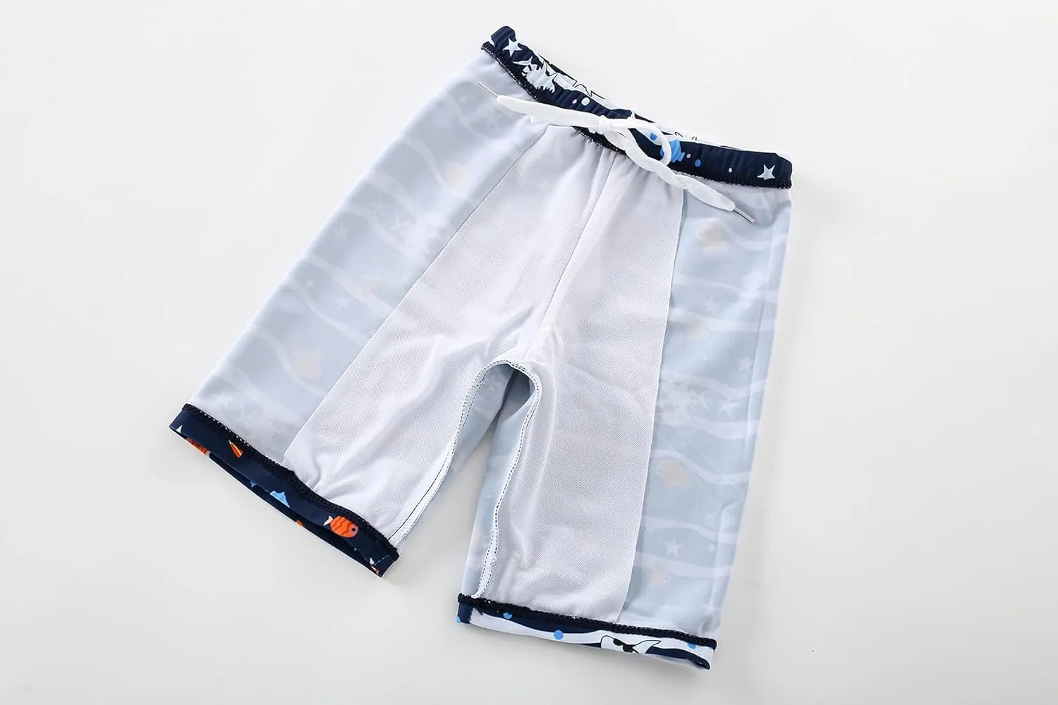 AIWUHE Toddler Boys Swimsuit Set Two Piece Shark Bathing Suit Boys' Swimwear Trunk and Rashguard Set 2-7Y