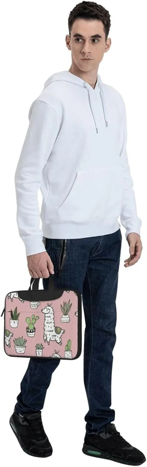 Alpaca and Cactus Print Work Casual Office Laptop Shoulder Messenger Bag 13 inch 14 inch 15.6 inch