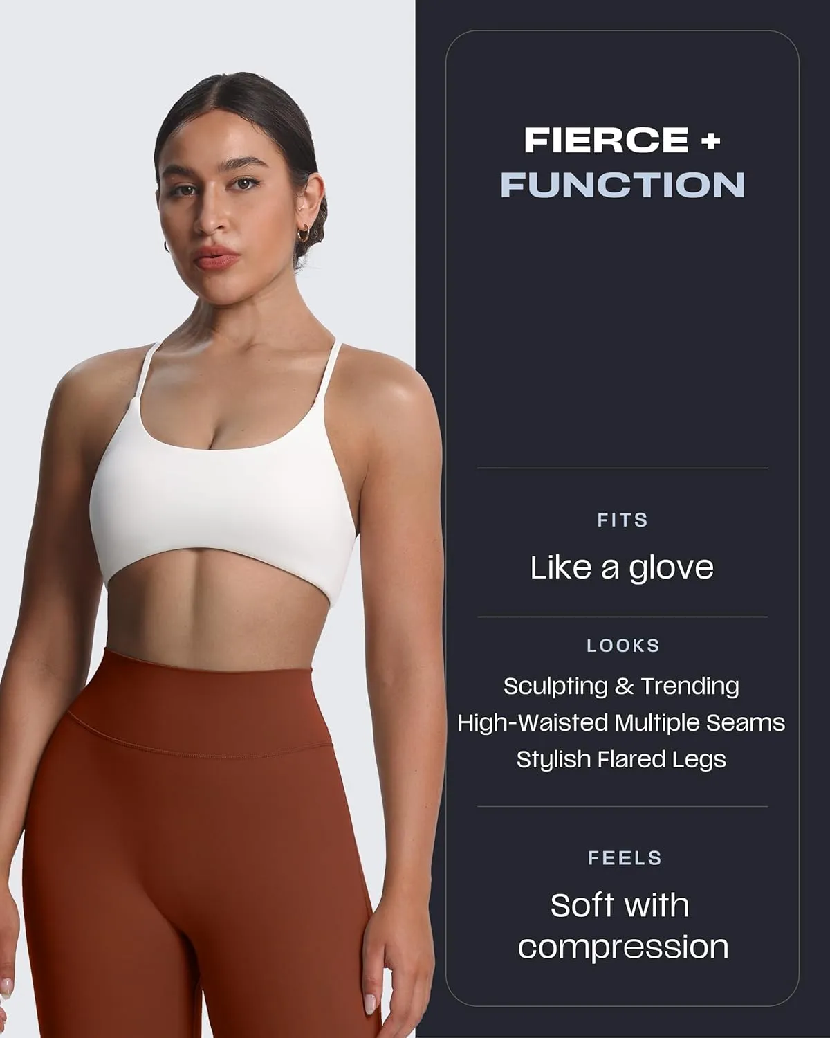 Aoxjox Flare Leggings for Women Trinity Tummy Control High Waisted Wide Leg Yoga Pants 29"/31"/33"