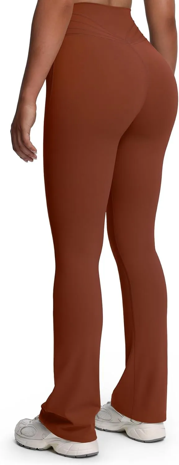 Aoxjox Flare Leggings for Women Trinity Tummy Control High Waisted Wide Leg Yoga Pants 29"/31"/33"