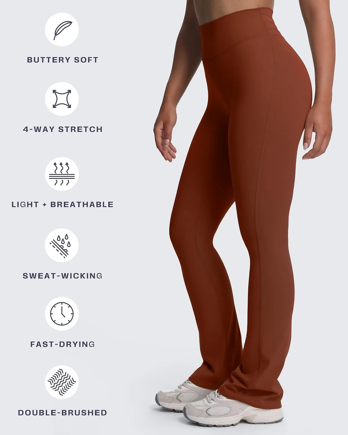 Aoxjox Flare Leggings for Women Trinity Tummy Control High Waisted Wide Leg Yoga Pants 29"/31"/33"