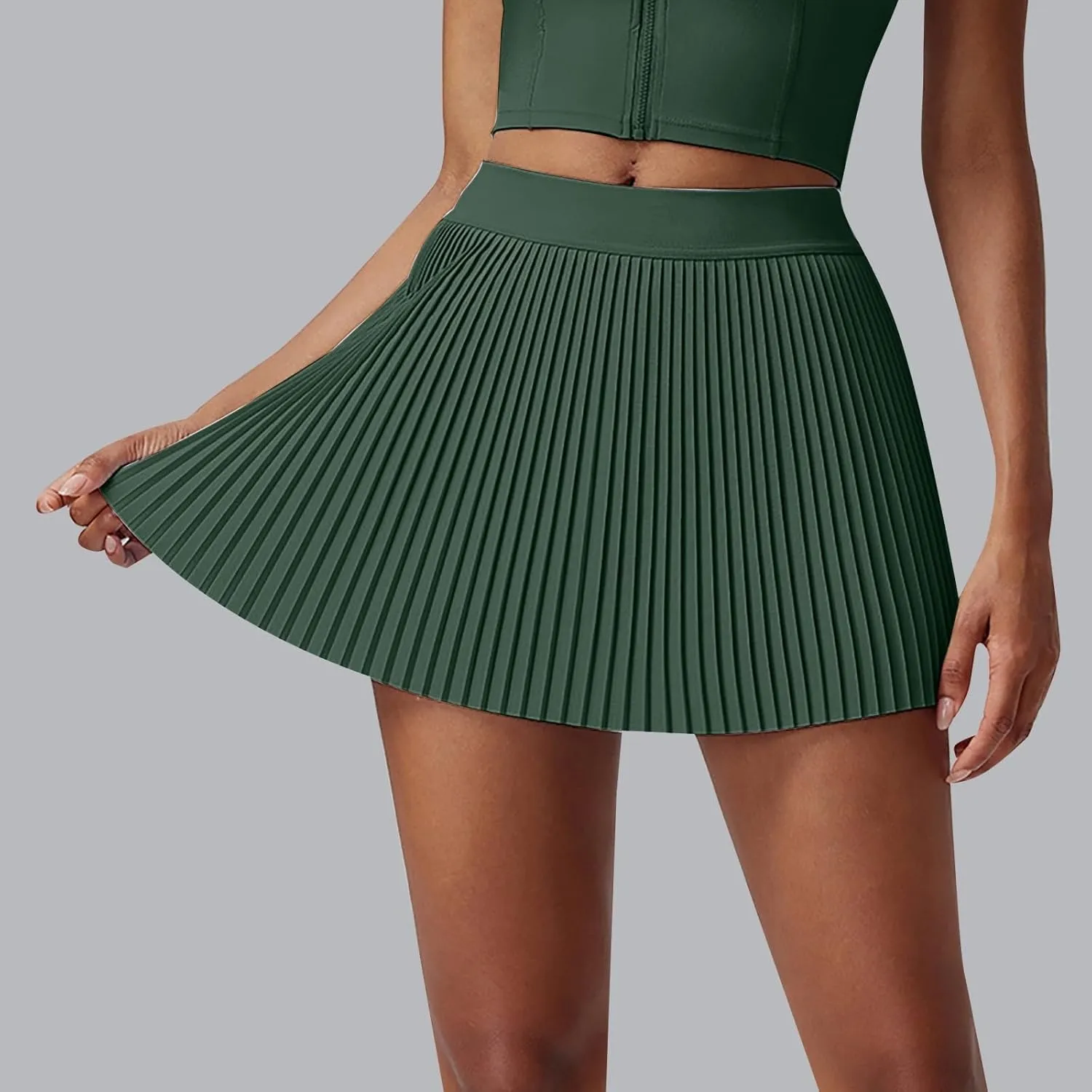 Athletic Skorts for Women A Line Pleated Skort High Waist Lightweight Golf Skirts Tennis Skirts for Women with Shorts