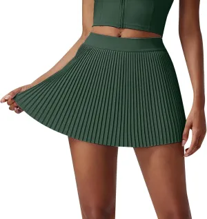Athletic Skorts for Women A Line Pleated Skort High Waist Lightweight Golf Skirts Tennis Skirts for Women with Shorts