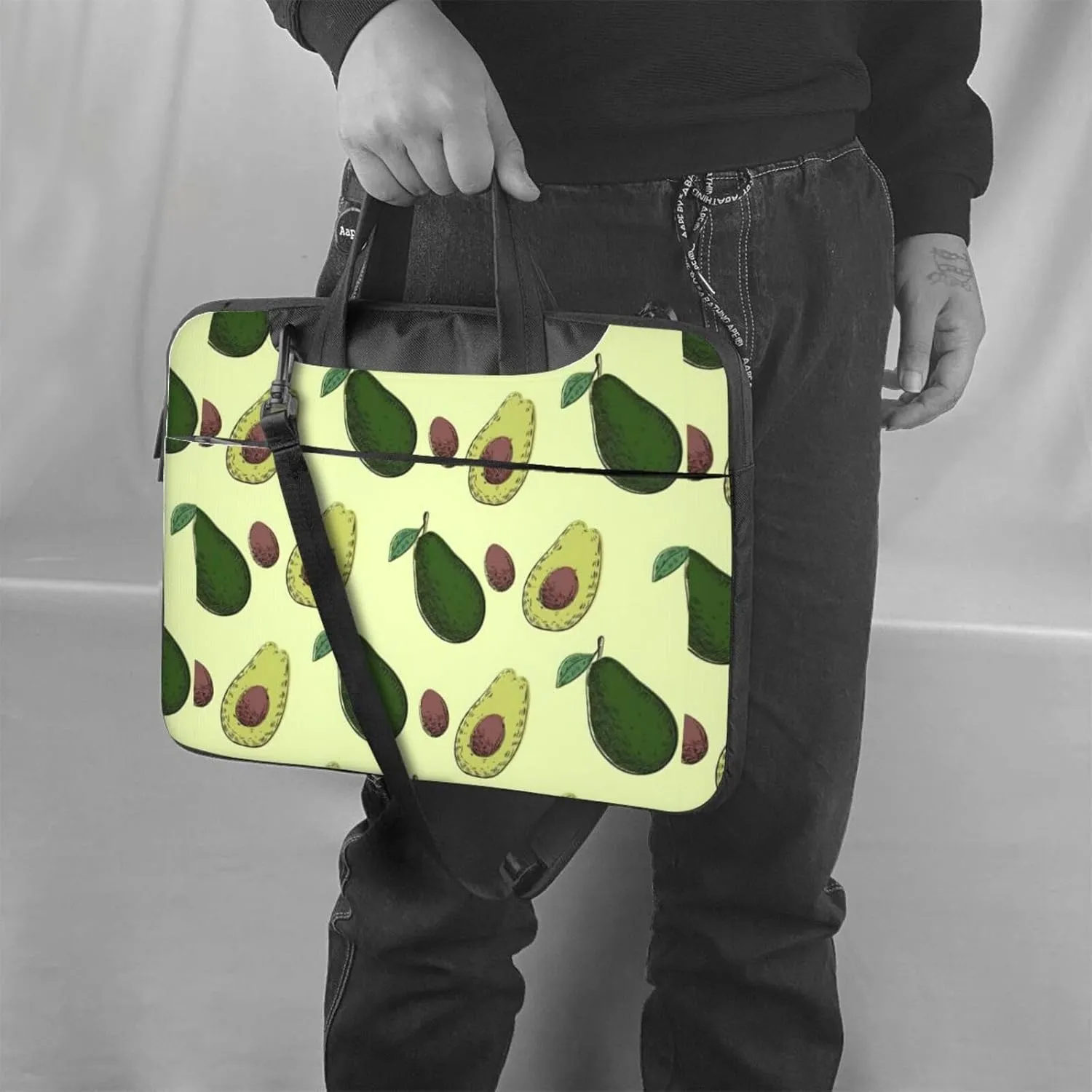 Avocado Fruit Print Work Casual Office Laptop Shoulder Messenger Bag 13 inch 14 inch 15.6 inch