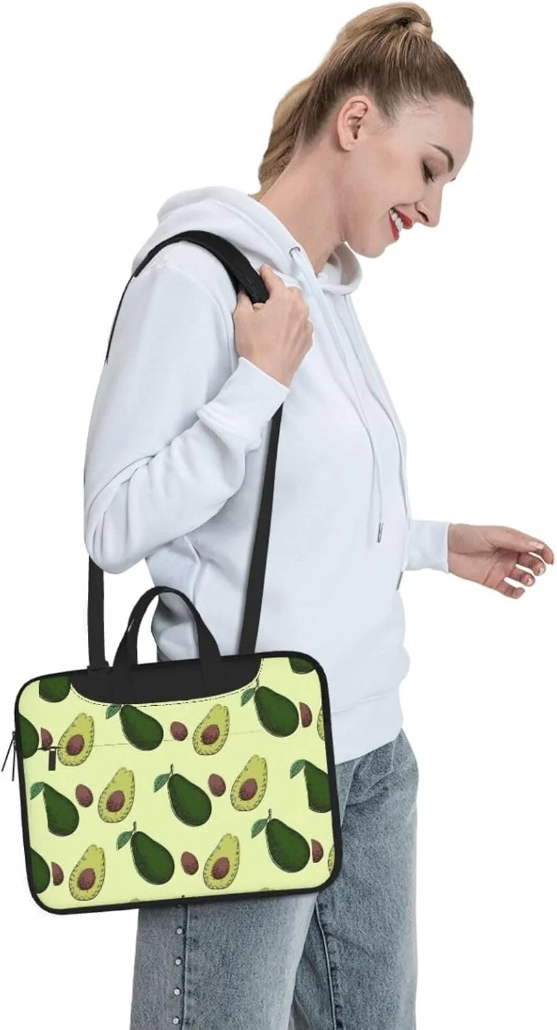 Avocado Fruit Print Work Casual Office Laptop Shoulder Messenger Bag 13 inch 14 inch 15.6 inch