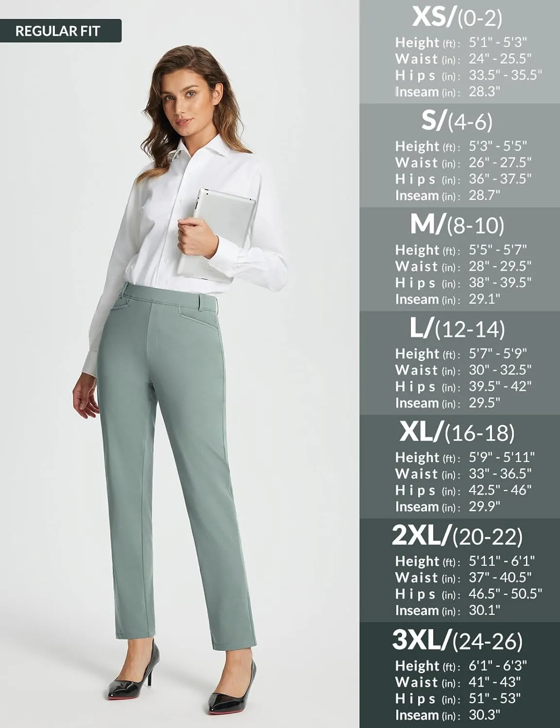 baleaf Women's Golf Pant Winter Fleece Lined Pants with Belt Loops Pockets Travel Work Casual