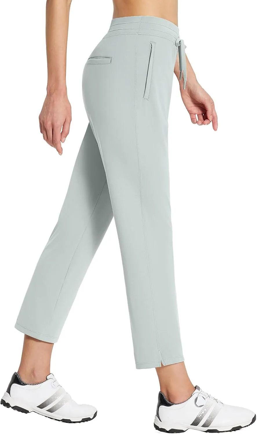 baleaf Women's Golf Pants with Pockets Petite Stretch Work Pant High Waisted Sweatpants for Travel Athletic