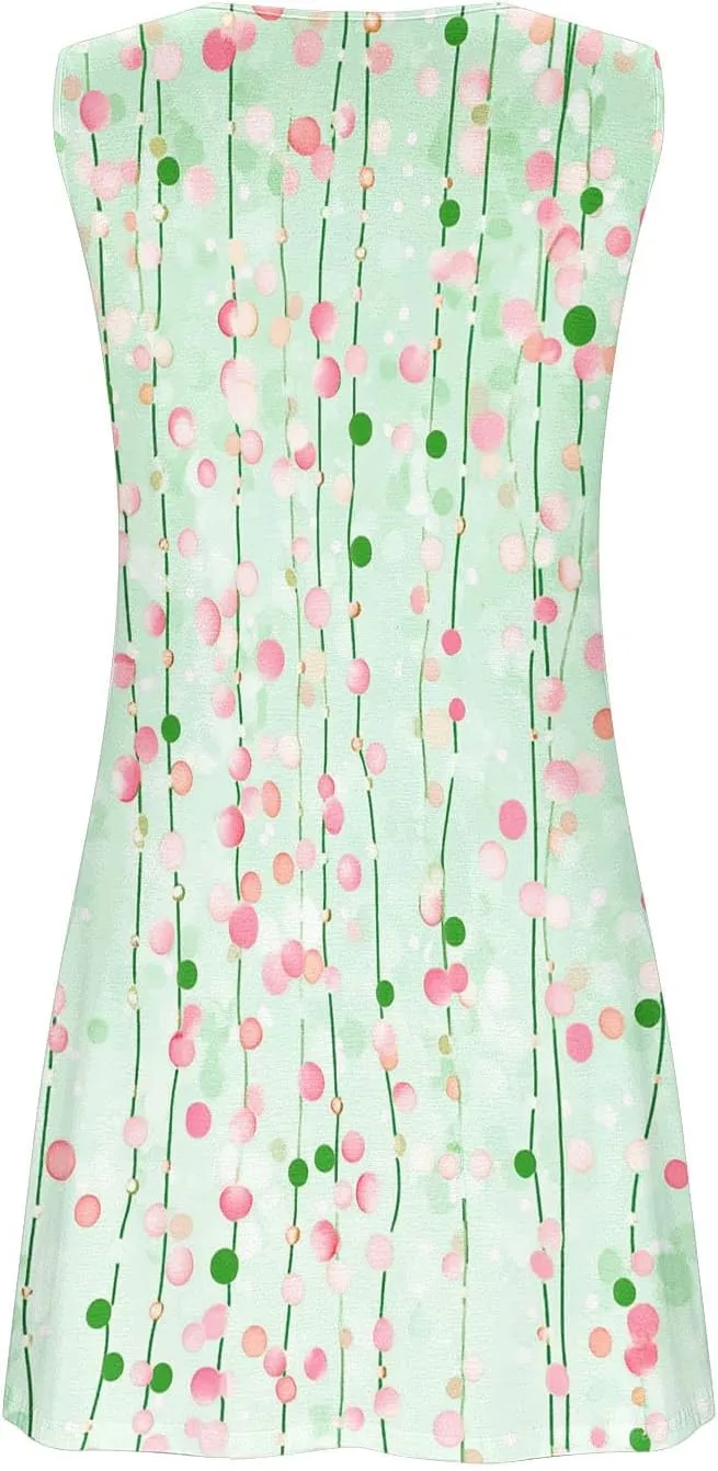 Beach Dresses for Women Casual Sleeveless Print Beach Cute Sundress Sexy Summer Floral Fashion Mini Dress 2025