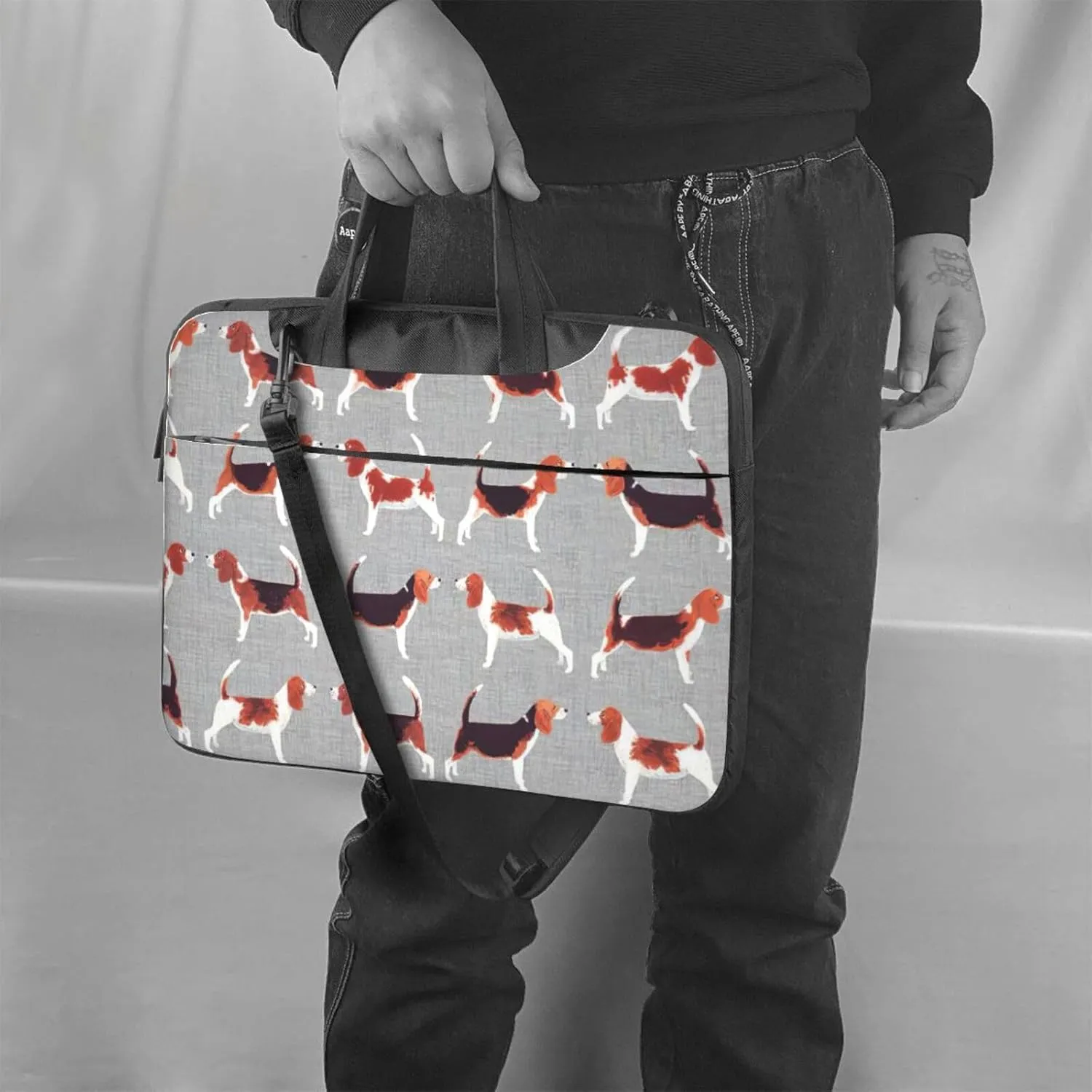 beagle patterns Print Work Casual Office Laptop Shoulder Messenger Bag 13 inch 14 inch 15.6 inch