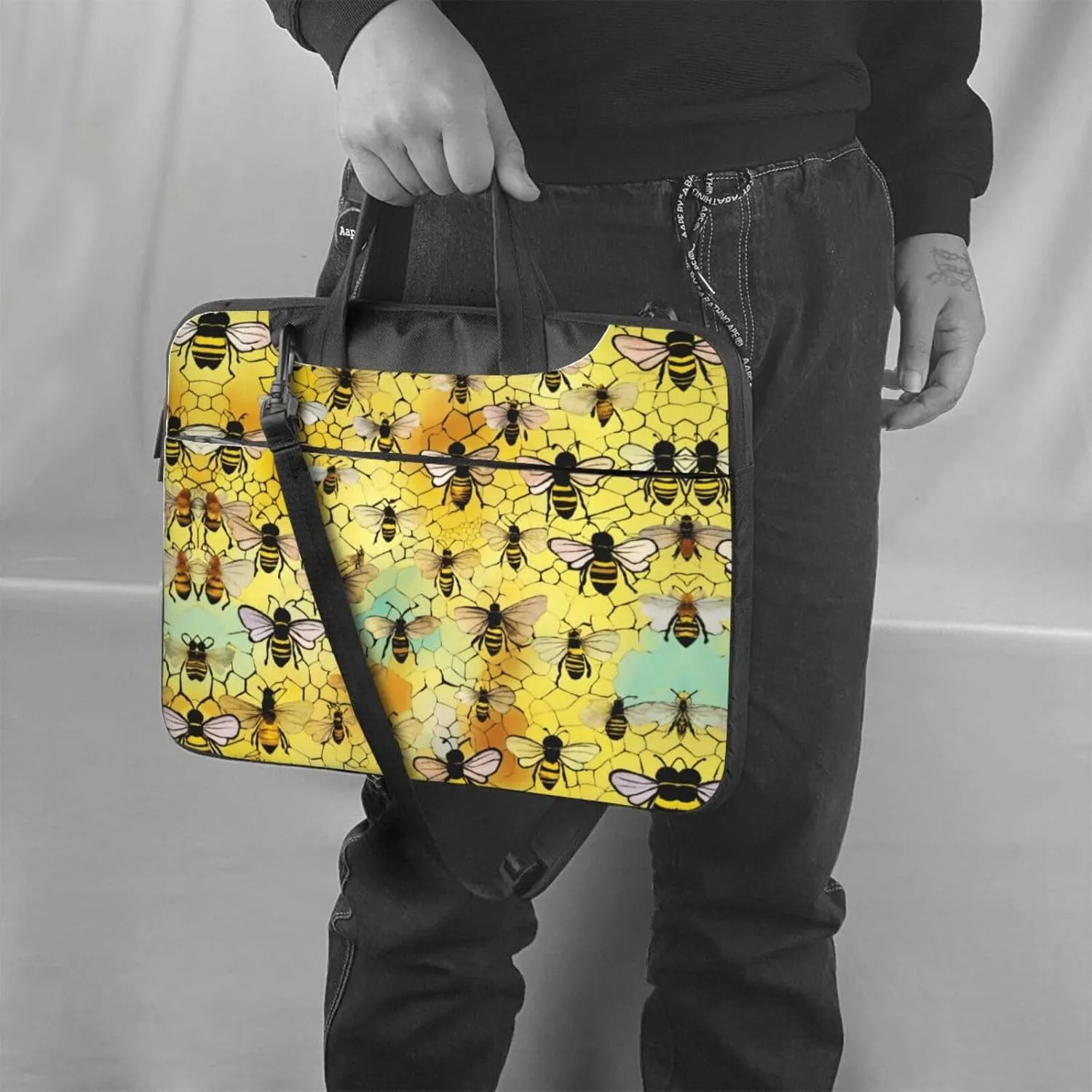Bee flying Print Work Casual Office Laptop Shoulder Messenger Bag 13 inch 14 inch 15.6 inch