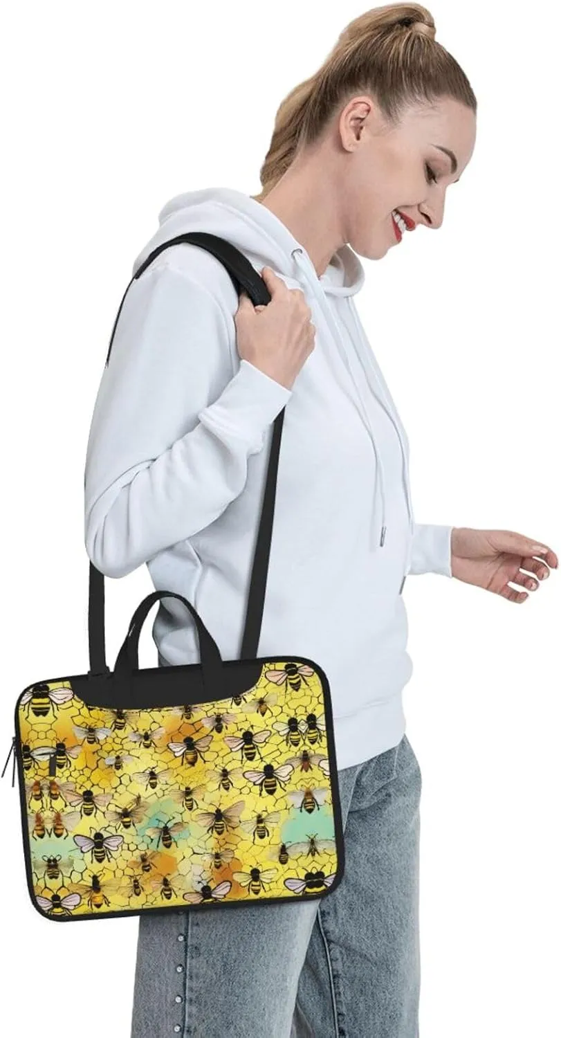 Bee flying Print Work Casual Office Laptop Shoulder Messenger Bag 13 inch 14 inch 15.6 inch