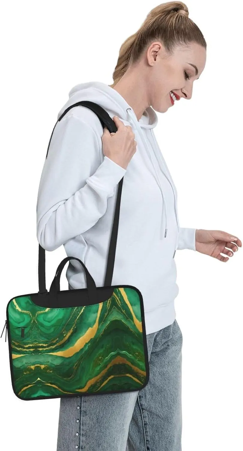 black and gold geometric Print Work Casual Office Laptop Shoulder Messenger Bag 13 inch 14 inch 15.6 inch