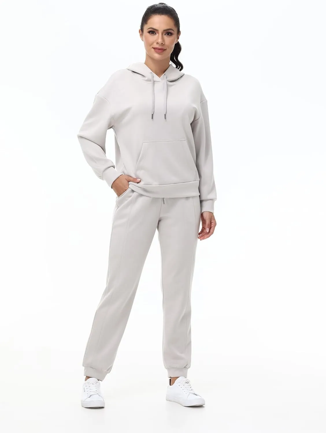 Blaosn Workout 2 Piece Sweatsuits Sets for Women Oversized Hoodie Sweatshirts Jogger Pants Matching Outfits Lounge Clothes