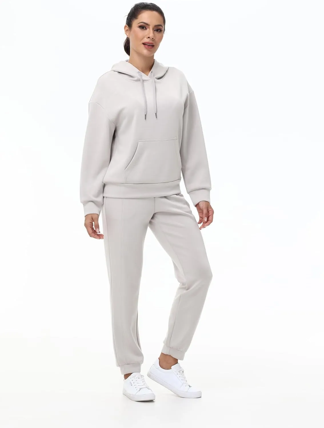 Blaosn Workout 2 Piece Sweatsuits Sets for Women Oversized Hoodie Sweatshirts Jogger Pants Matching Outfits Lounge Clothes