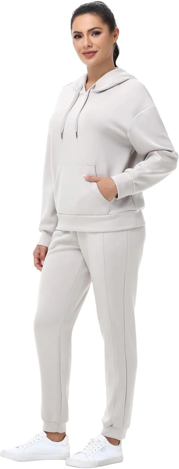 Blaosn Workout 2 Piece Sweatsuits Sets for Women Oversized Hoodie Sweatshirts Jogger Pants Matching Outfits Lounge Clothes