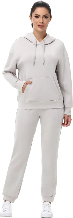 Blaosn Workout 2 Piece Sweatsuits Sets for Women Oversized Hoodie Sweatshirts Jogger Pants Matching Outfits Lounge Clothes
