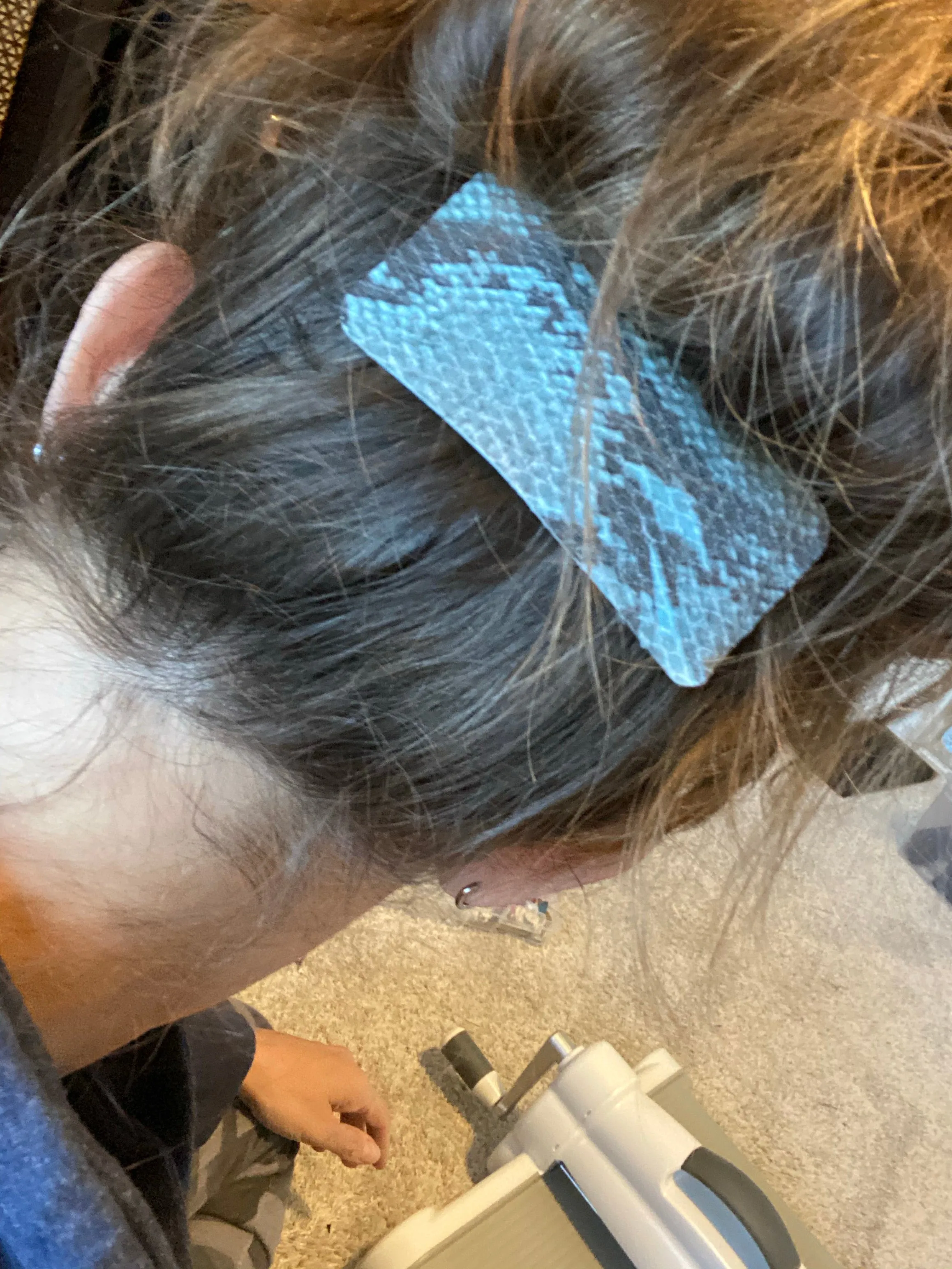 Blue and Gray Snake Skin Hair Clip