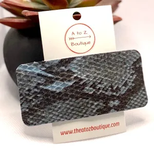 Blue and Gray Snake Skin Hair Clip