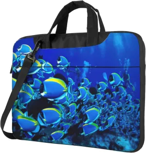 Blue Fishes Ocean Print Work Casual Office Laptop Shoulder Messenger Bag 13 inch 14 inch 15.6 inch