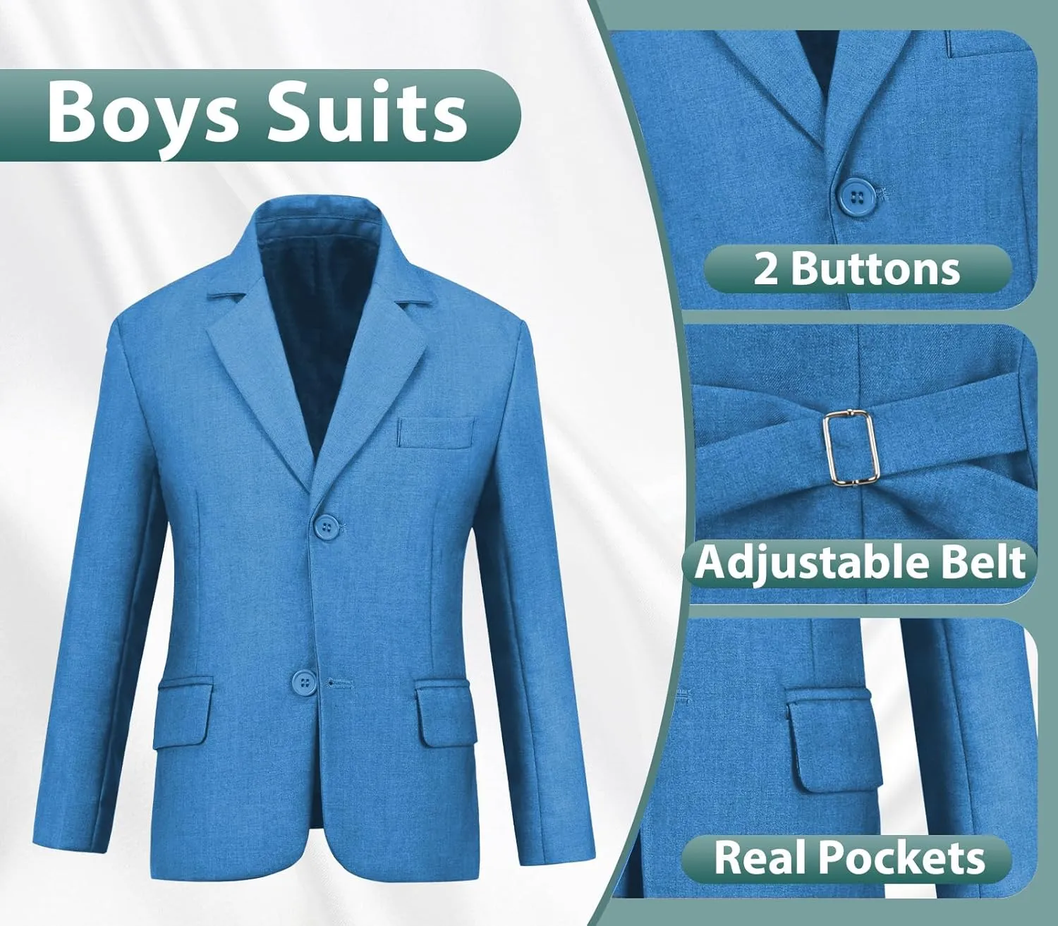 Boys Suits 3 Piece Slim Fit Suit Set Dresswear Ring Bearer Outfit for Boy