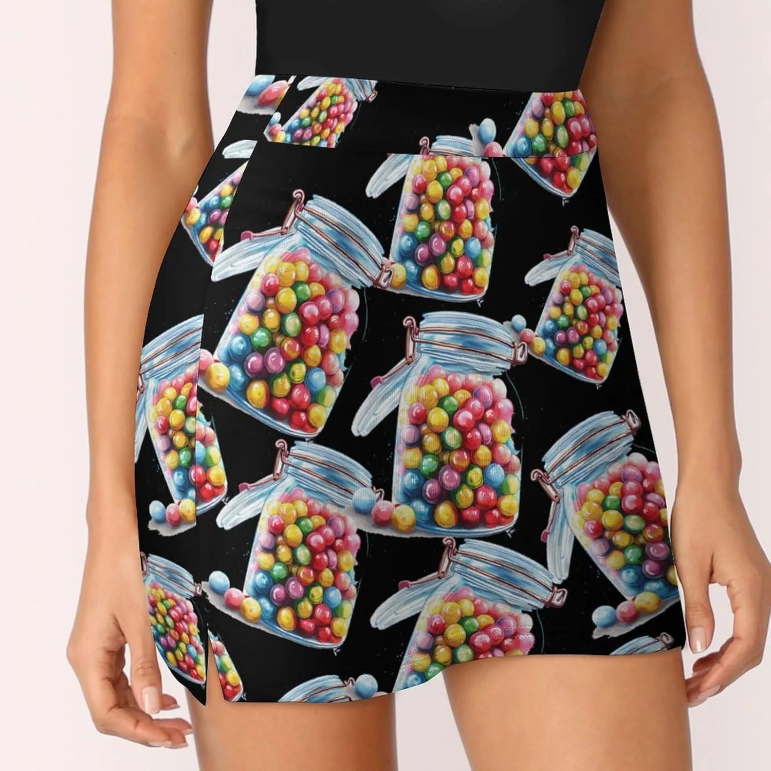 Candy Jar Women's Skort Athletic Skirt Golf Skorts A-line Skirts with Built-in Shorts Pockets