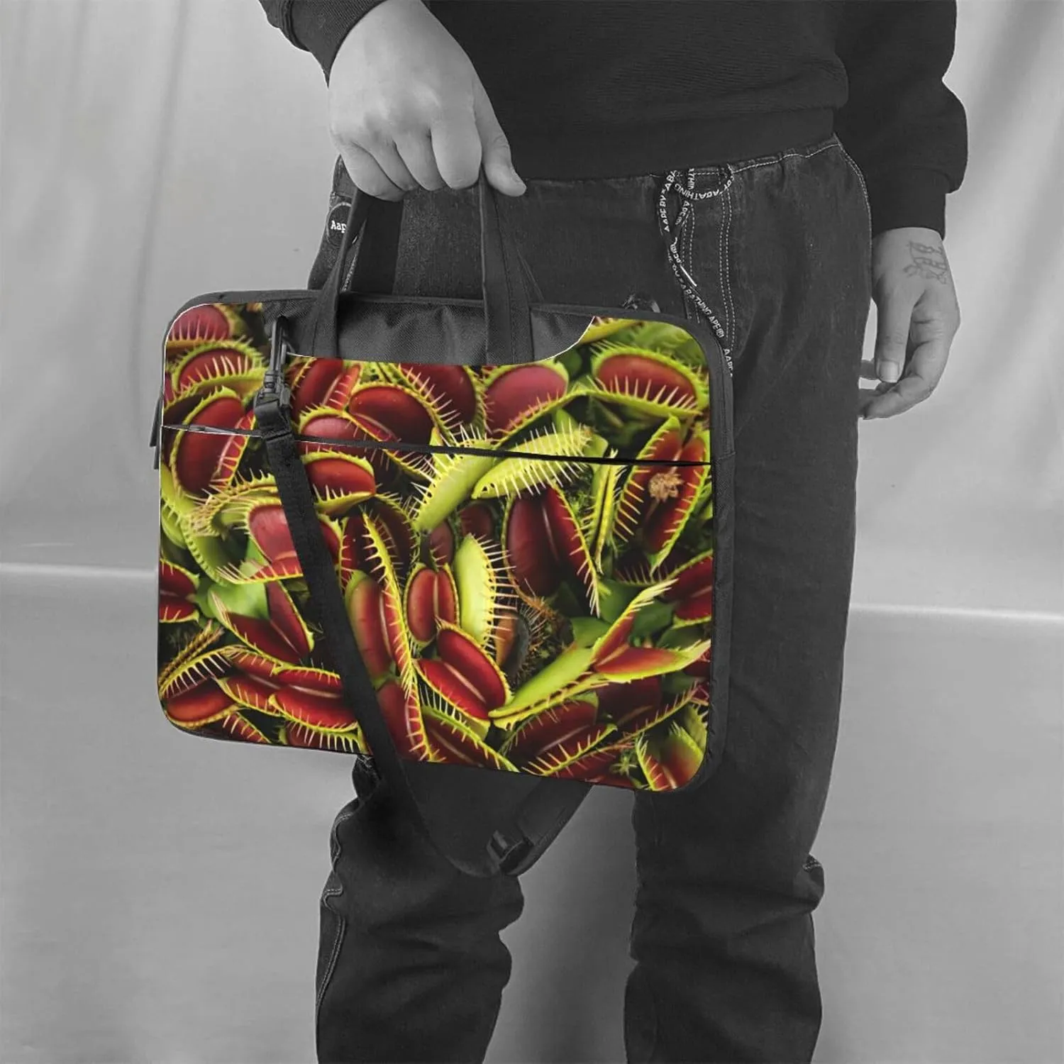Carnivorous Plant Print Work Casual Office Laptop Shoulder Messenger Bag 13 inch 14 inch 15.6 inch