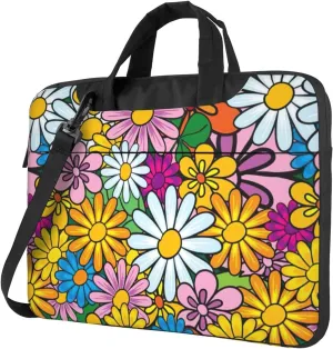 Cartoon cute flowers Print Work Casual Office Laptop Shoulder Messenger Bag 13 inch 14 inch 15.6 inch