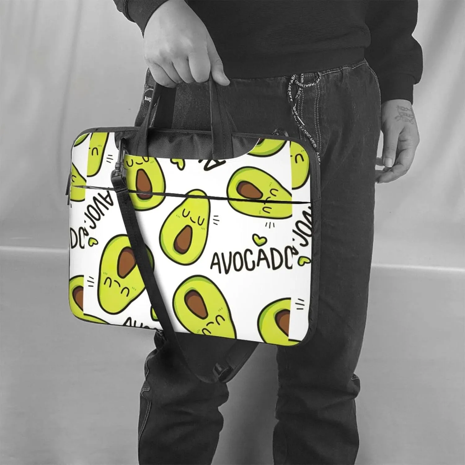 Cartoon Pears Print Work Casual Office Laptop Shoulder Messenger Bag 13 inch 14 inch 15.6 inch