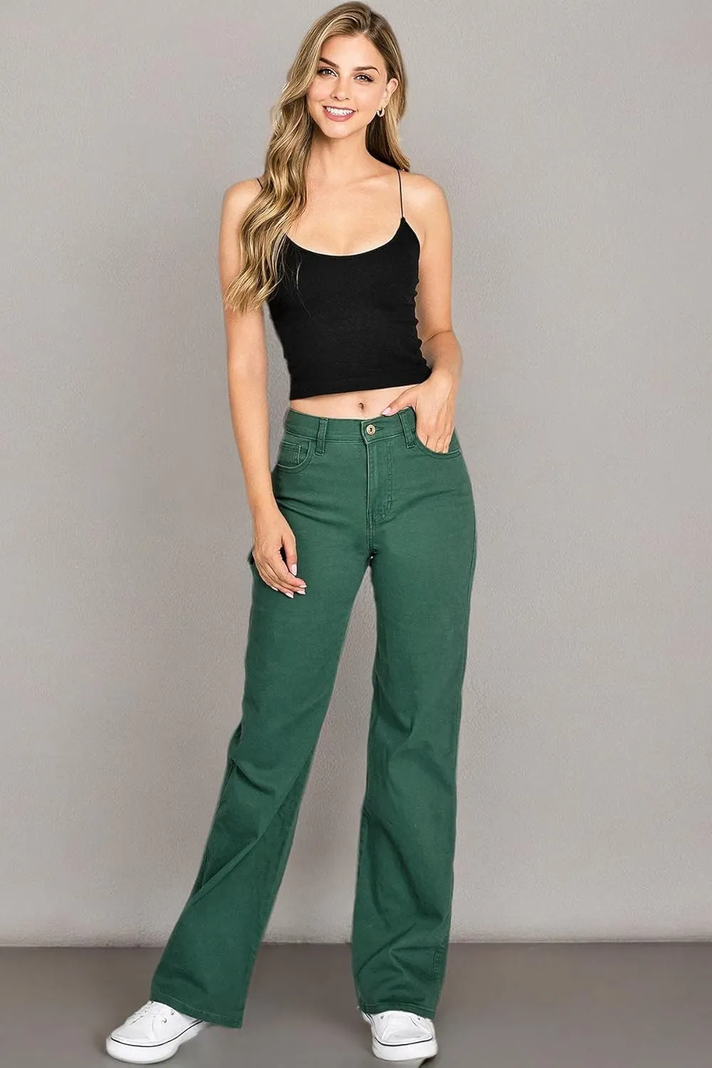 Celebrity Pink Women's Juniors High Rise Skater Wide Straight-Leg Pants