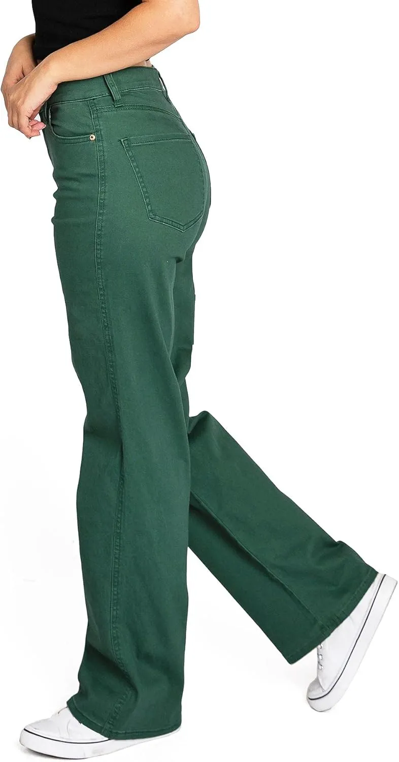 Celebrity Pink Women's Juniors High Rise Skater Wide Straight-Leg Pants