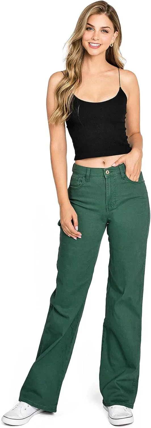 Celebrity Pink Women's Juniors High Rise Skater Wide Straight-Leg Pants