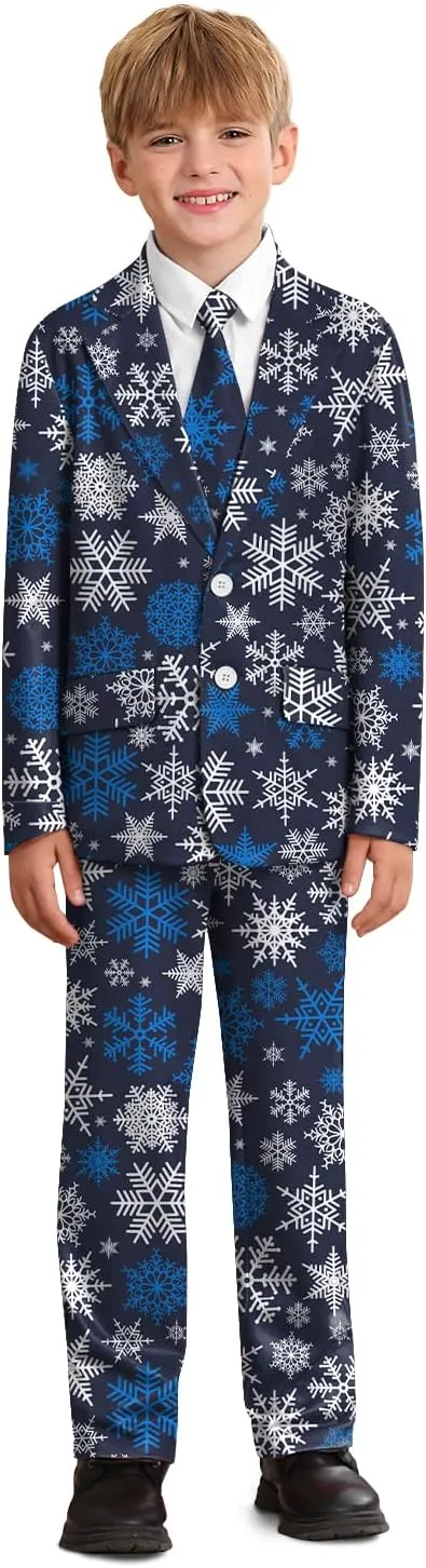 Christmas Boys Ugly 3 Piece Suits with Jacket, Pants & Tie 5-14 Years