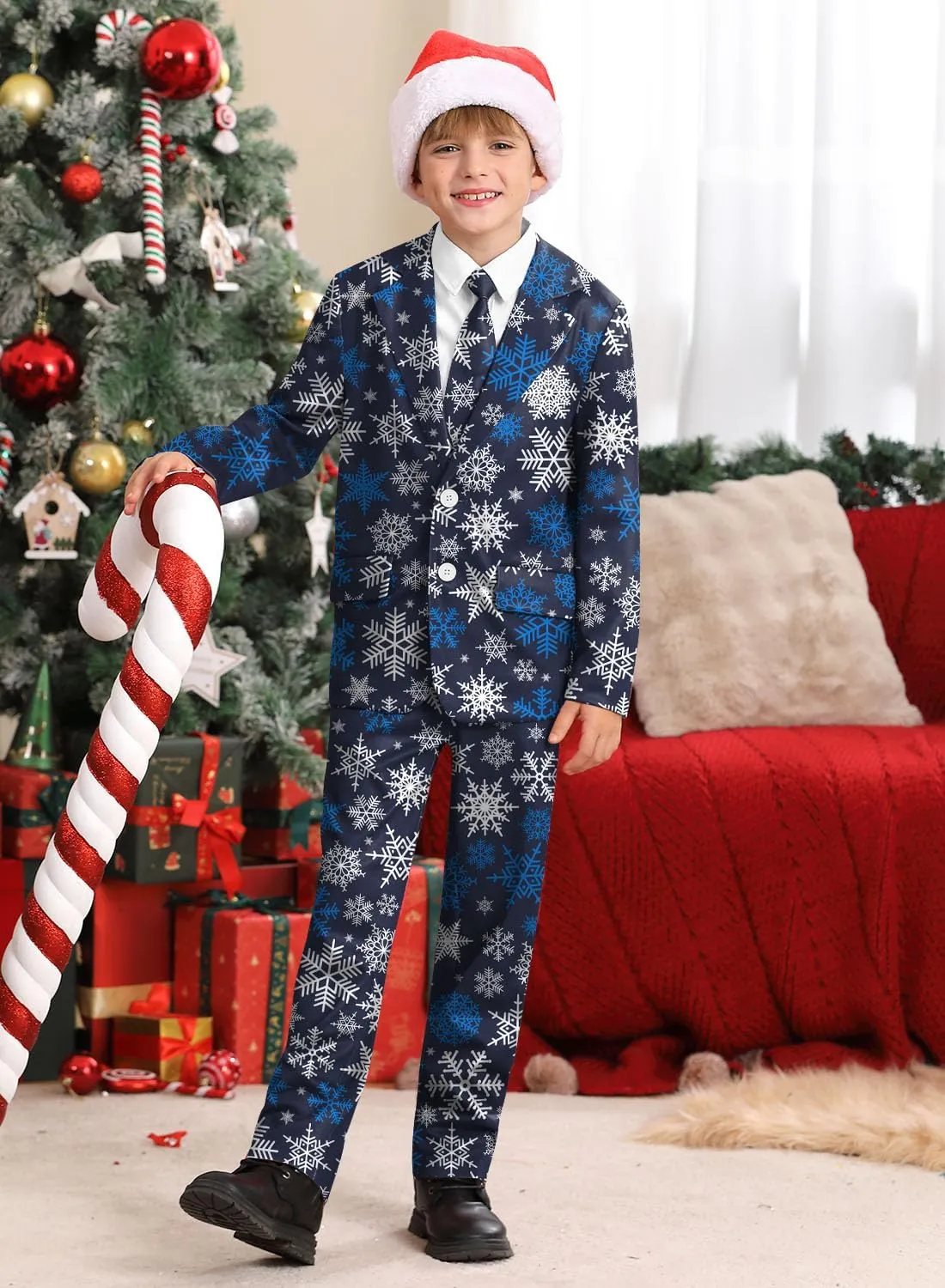 Christmas Boys Ugly 3 Piece Suits with Jacket, Pants & Tie 5-14 Years