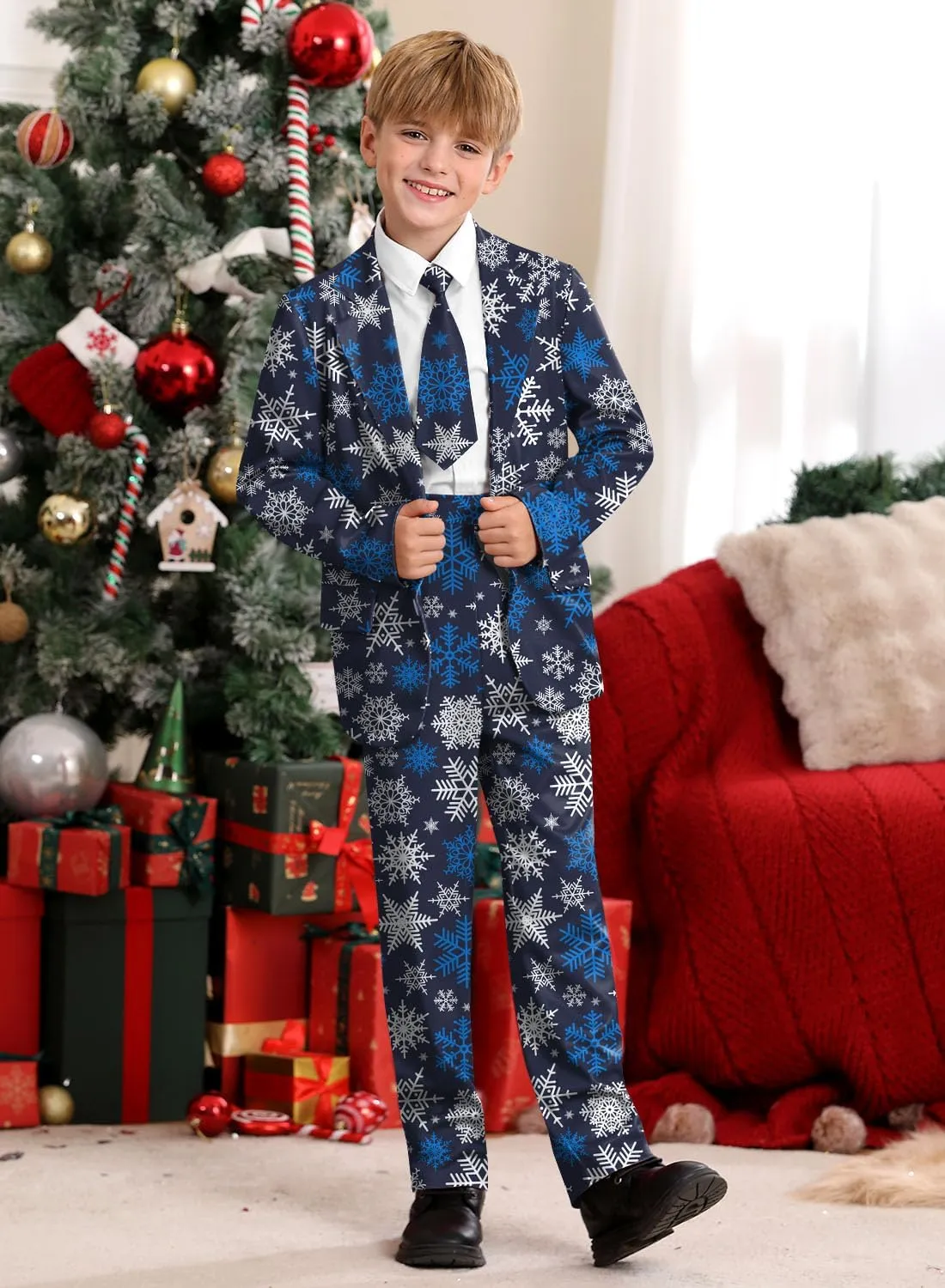 Christmas Boys Ugly 3 Piece Suits with Jacket, Pants & Tie 5-14 Years
