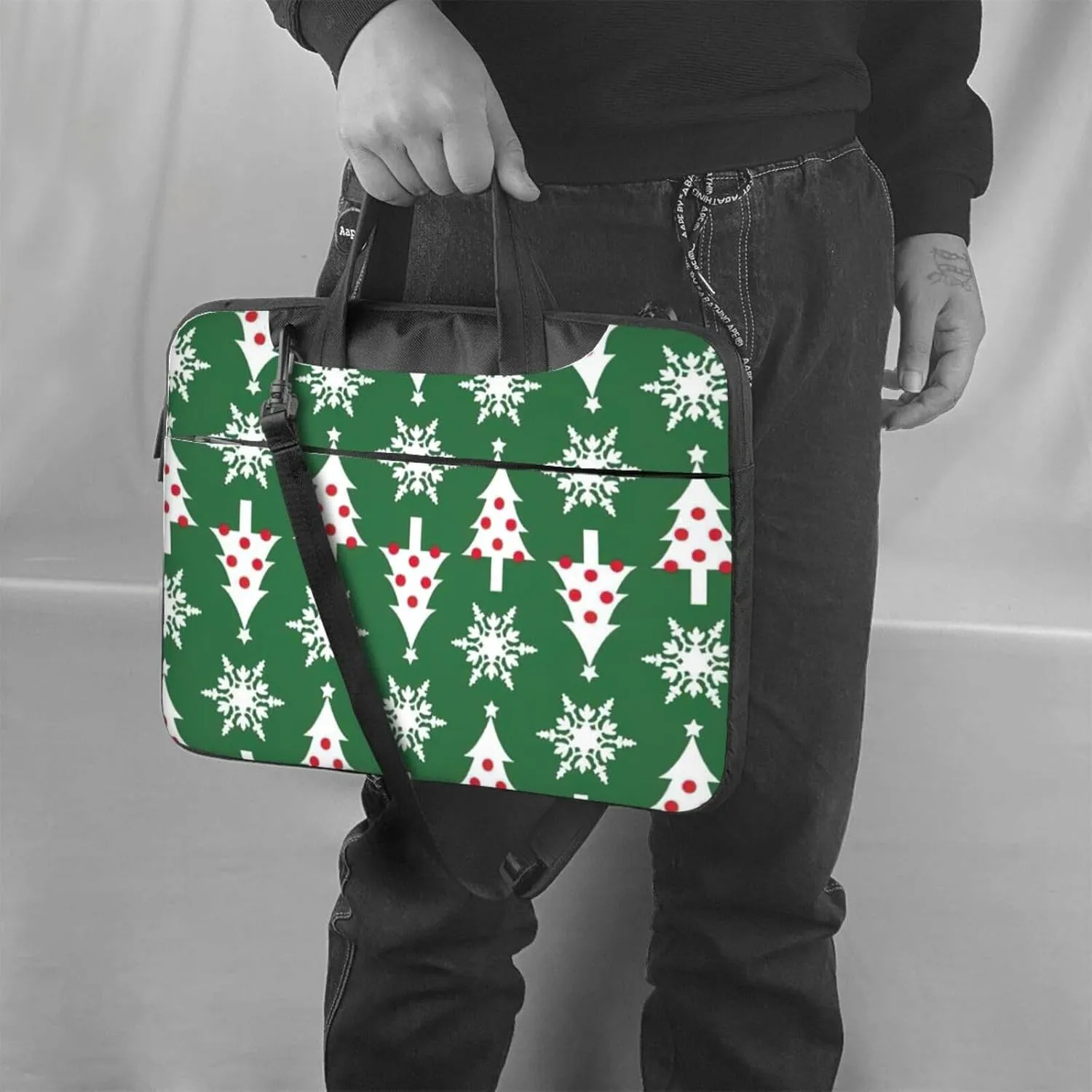 Christmas tree pattern Print Work Casual Office Laptop Shoulder Messenger Bag 13 inch 14 inch 15.6 inch