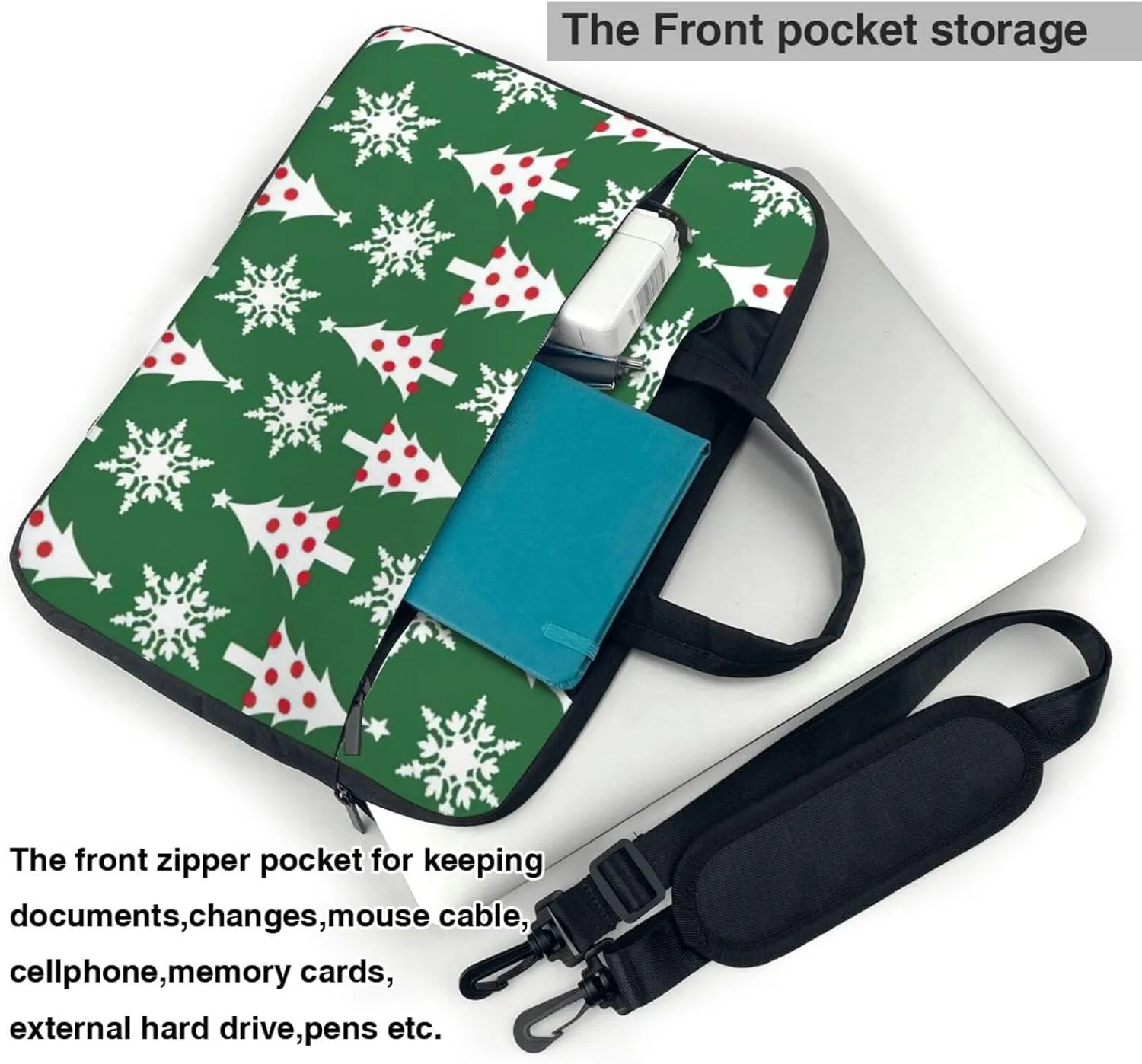 Christmas tree pattern Print Work Casual Office Laptop Shoulder Messenger Bag 13 inch 14 inch 15.6 inch