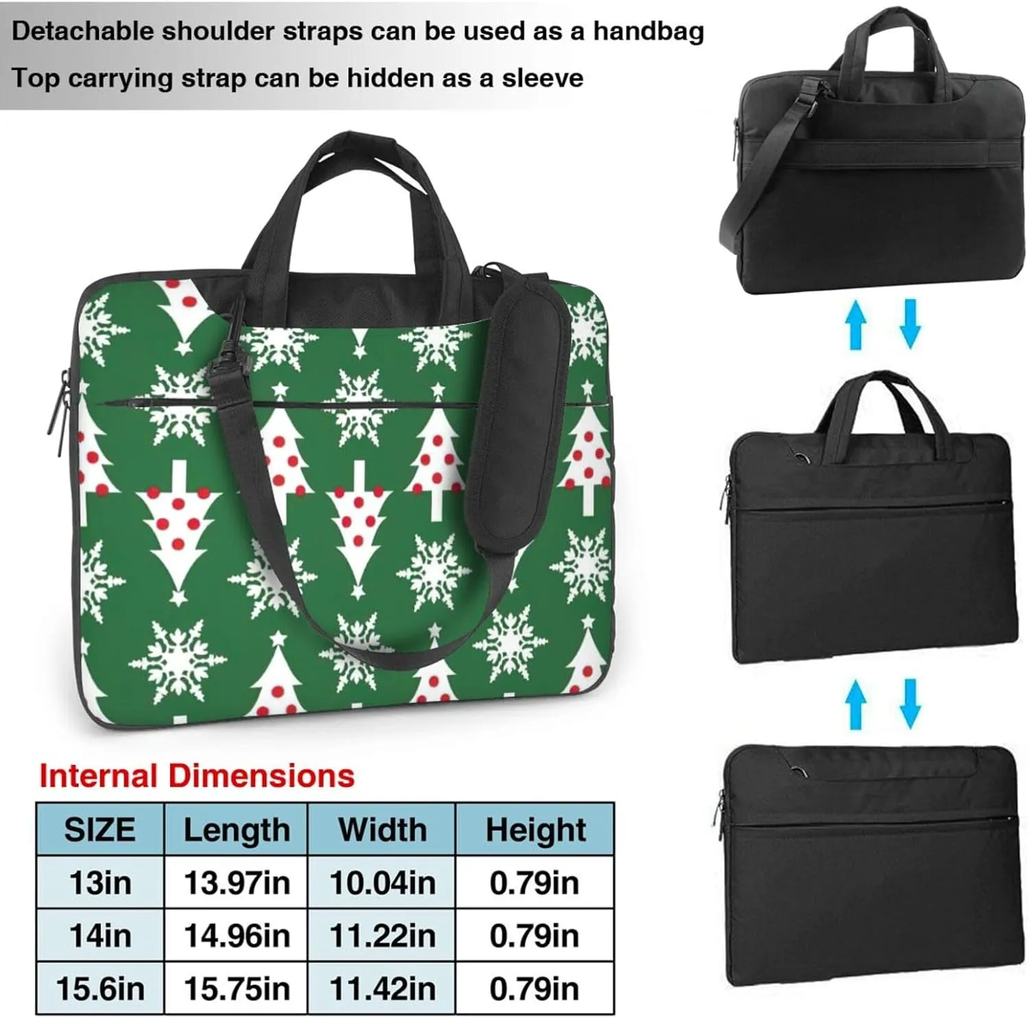 Christmas tree pattern Print Work Casual Office Laptop Shoulder Messenger Bag 13 inch 14 inch 15.6 inch