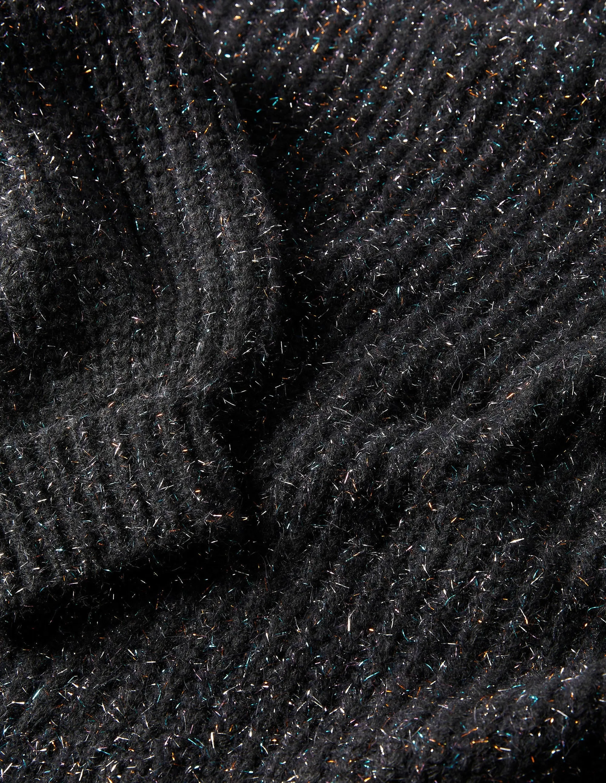 Chunky Ribbed Jumper-Black Sparkle