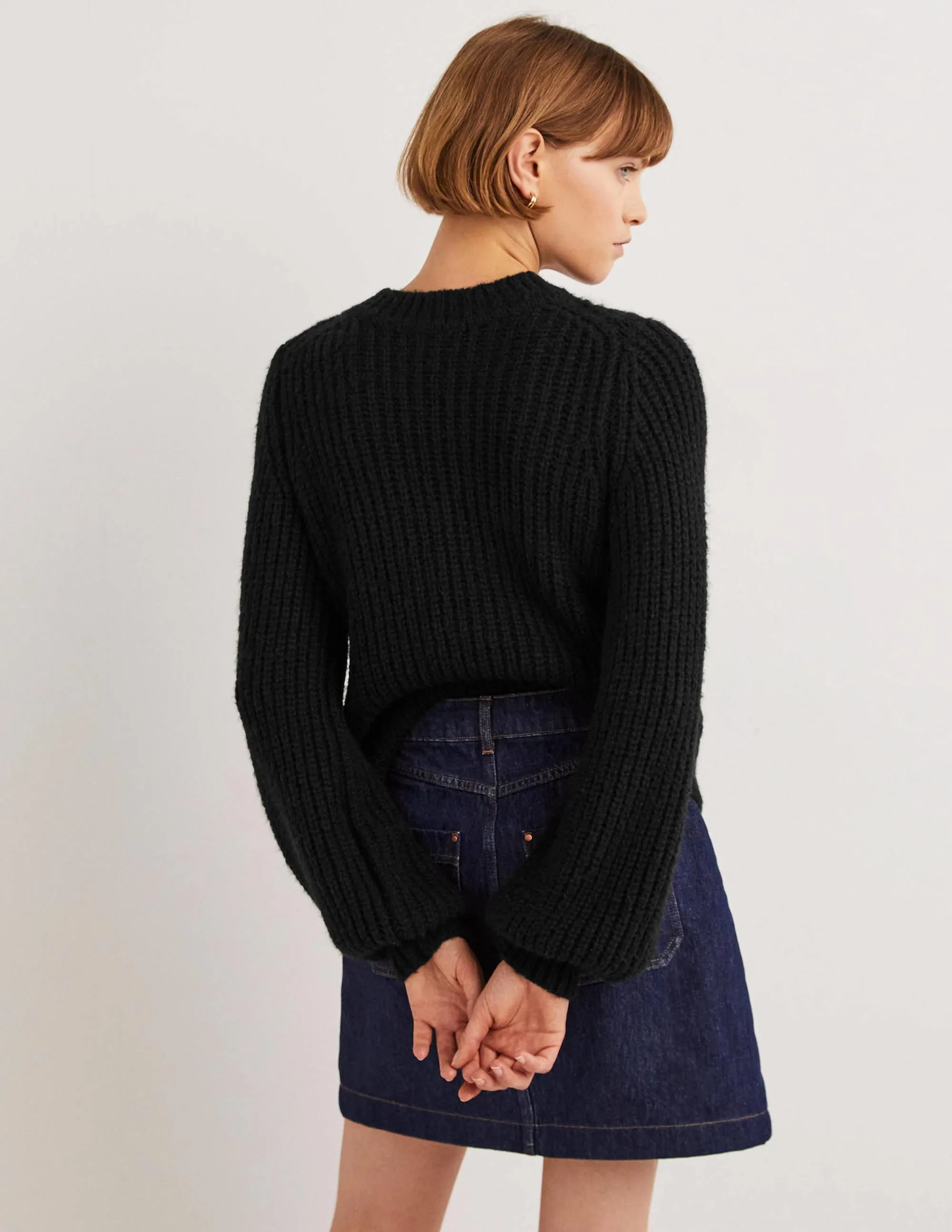 Chunky Ribbed Jumper-Black