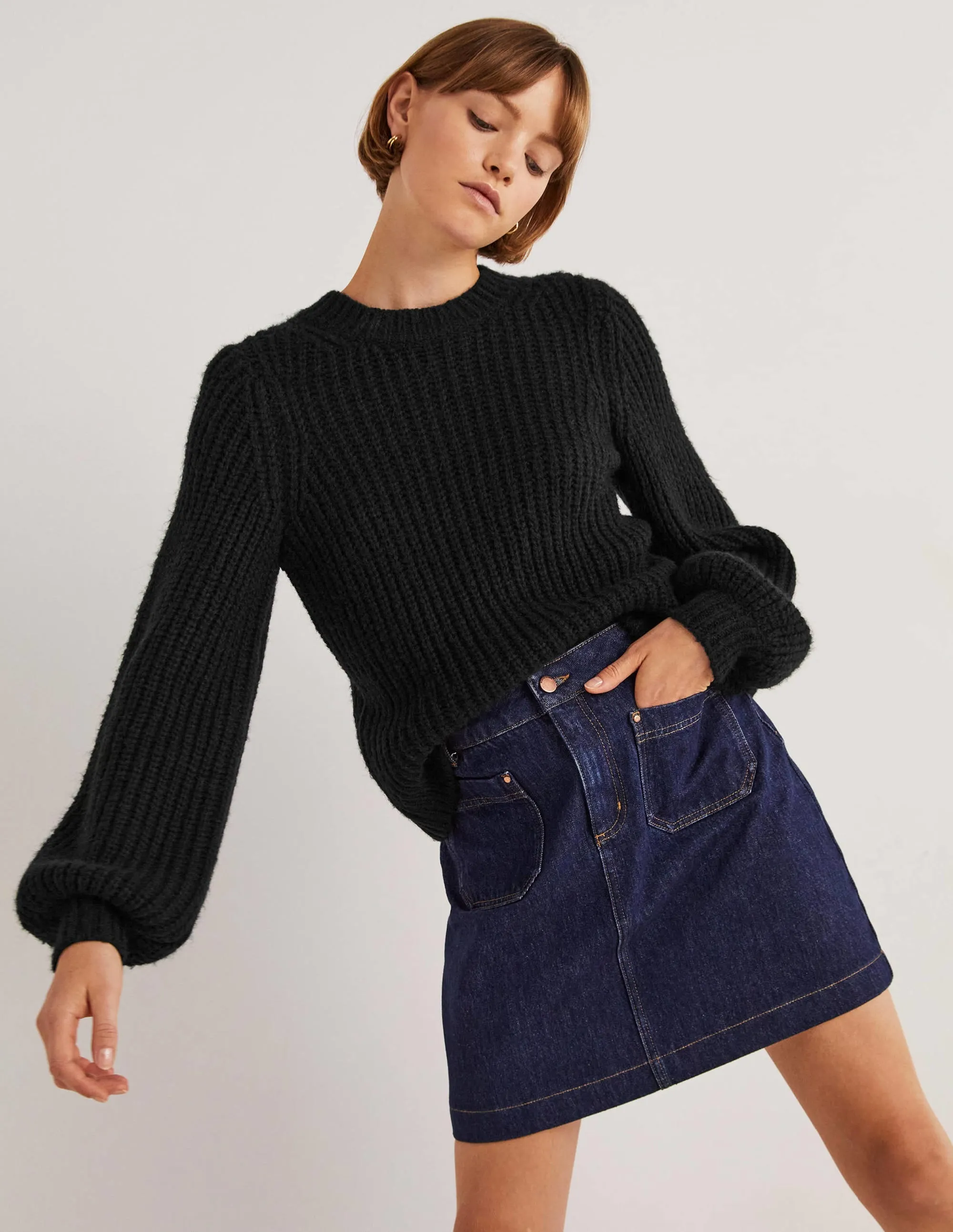 Chunky Ribbed Jumper-Black