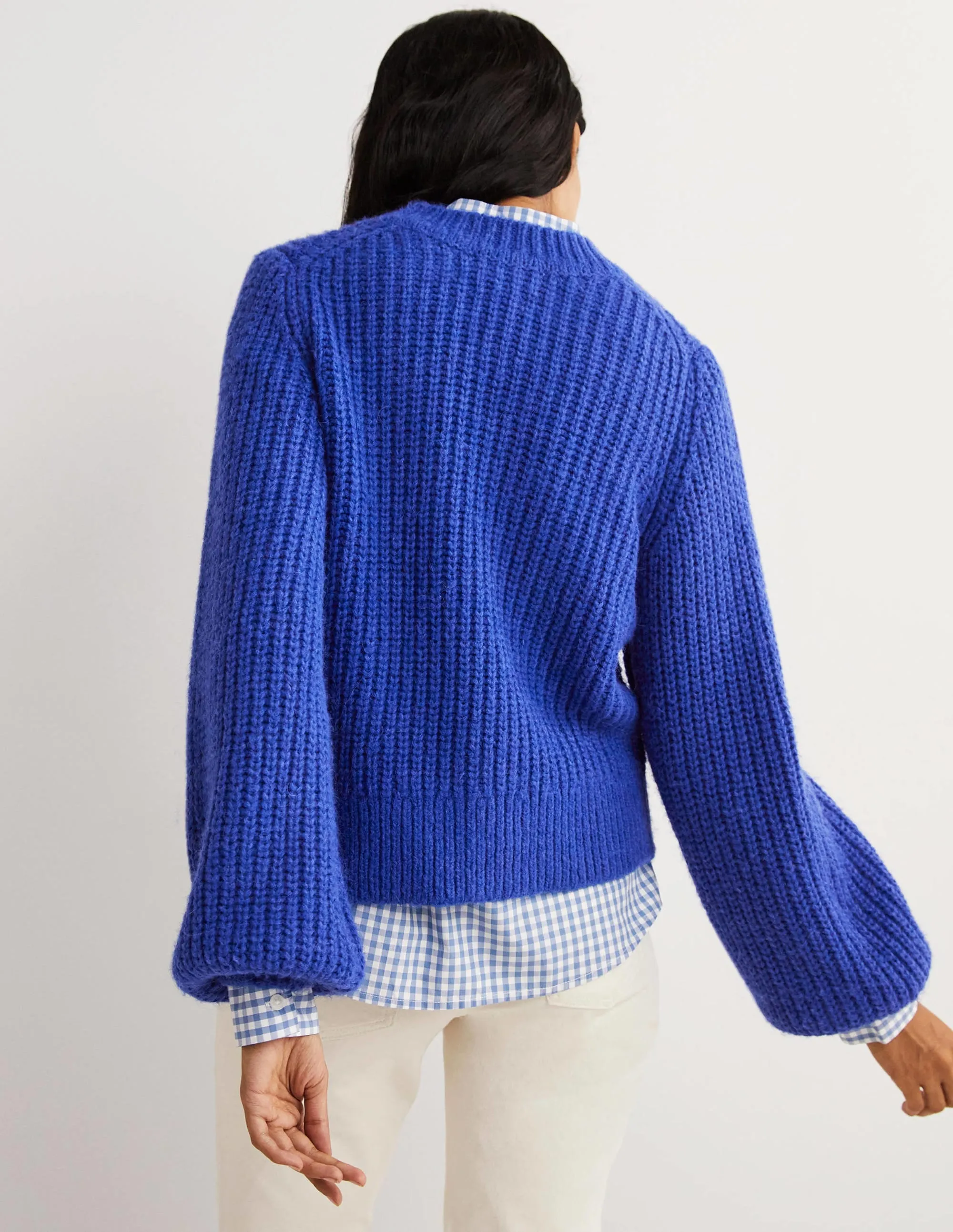 Chunky Ribbed Jumper-Cobalt Blue