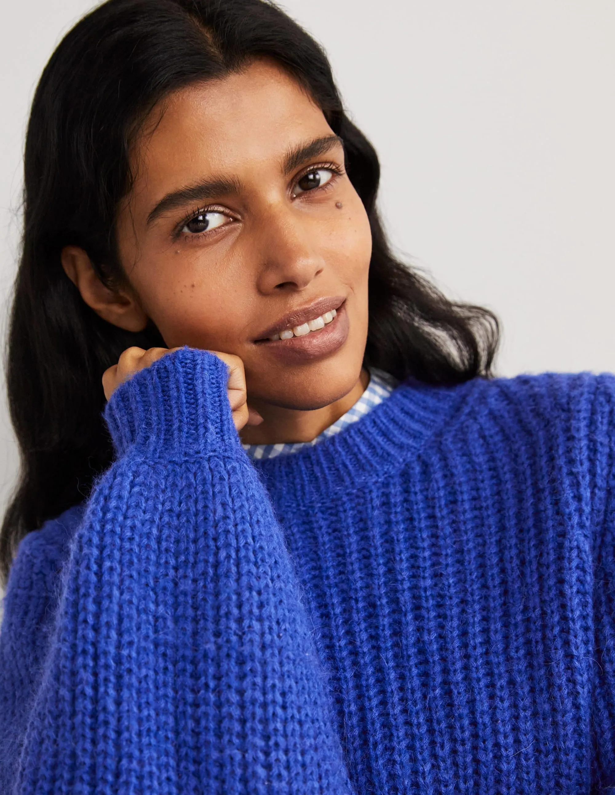 Chunky Ribbed Jumper-Cobalt Blue